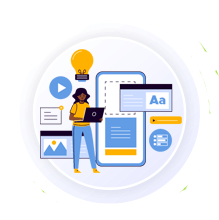 Web design process with creative layouts and user-friendly interfaces